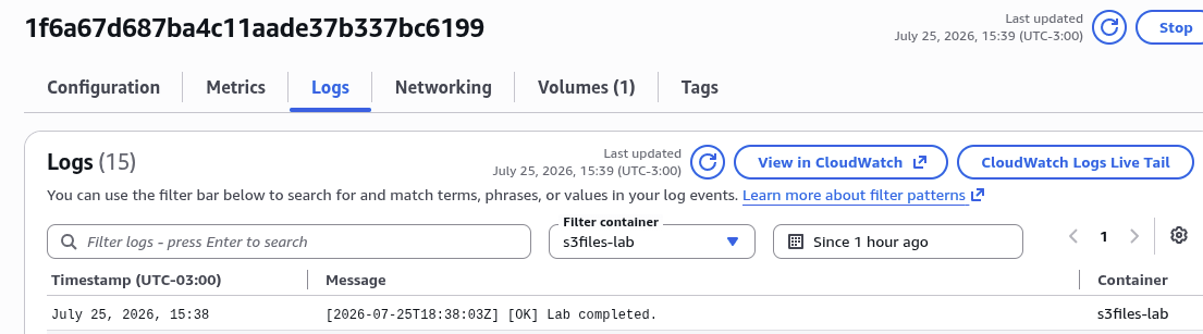 New task logs